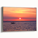 Vintage poster art of a Madagascar scenery in colorful hues on extra large framed canvas, ideal for living room decor.