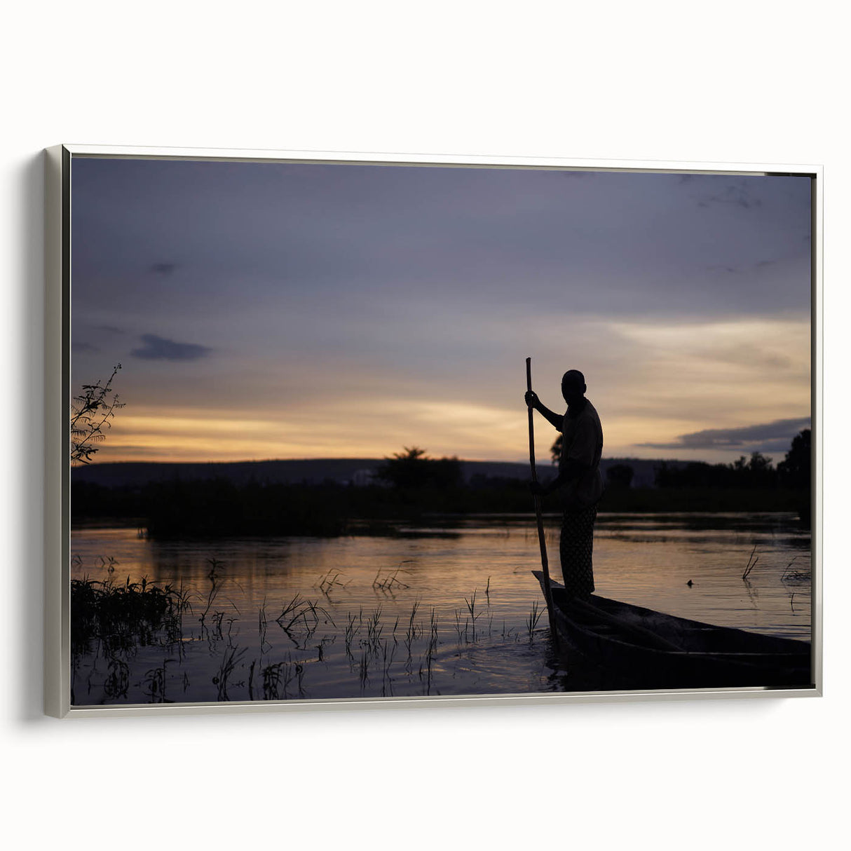 Vintage poster art featuring a colorful Mali landscape on a framed canvas, ideal for living room decor.