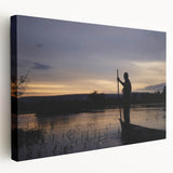 Large canvas print of a Mali landscape in earthy tones, ideal for kitchen wall art.