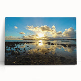 Black and white stretched canvas of an African scenery, ideal for kitchen wall art or bedroom ambiance.