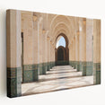 Vivid Moroccan landscape on large stretched canvas, featuring warm earth tones, ideal for kitchen wall art.
