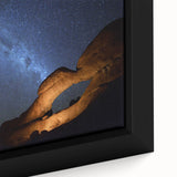 Extra large framed canvas featuring a textured depiction of a Namibian landscape in black with colorful accents.