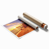 Extra large rolled canvas print featuring a serene Seychelles beach with vivid blue and green hues.