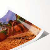 Extra large wall art featuring line art flowers in soft pastel hues on a rolled canvas.