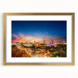 Extra large abstract art print depicting a textured South African scenery in gold frame, ideal for living room decor.