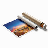 Extra large rolled canvas print featuring a South African landscape with lush florals in vibrant green and earth tones.