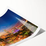 Extra large rolled canvas featuring line art flowers in soft pastel shades, ideal for large living room wall art.