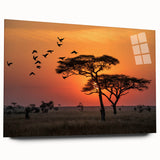 Acrylic print of a large abstract depiction of the Tanzanian scenery in earthy tones, ideal for bedroom or dining room art.