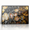 Large abstract wall art depicting the African Zambia scenery in muted earth tones on a framed acrylic.