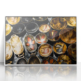 Art deco poster of Zambia scenery in muted earth tones on a framed acrylic, suitable for modern nursery decor.