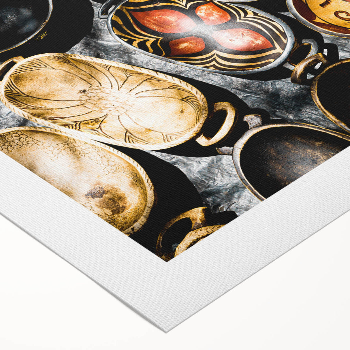 Art deco poster of a Zambian scenery in pastel shades on rolled canvas, suitable for dining room wall art.