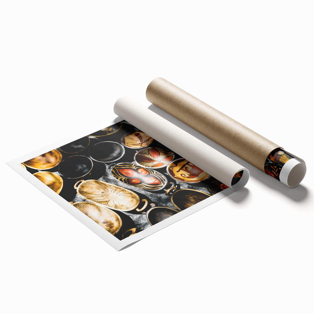 Extra large rolled print of a serene Zambia landscape with soft floral elements in pastel shades.