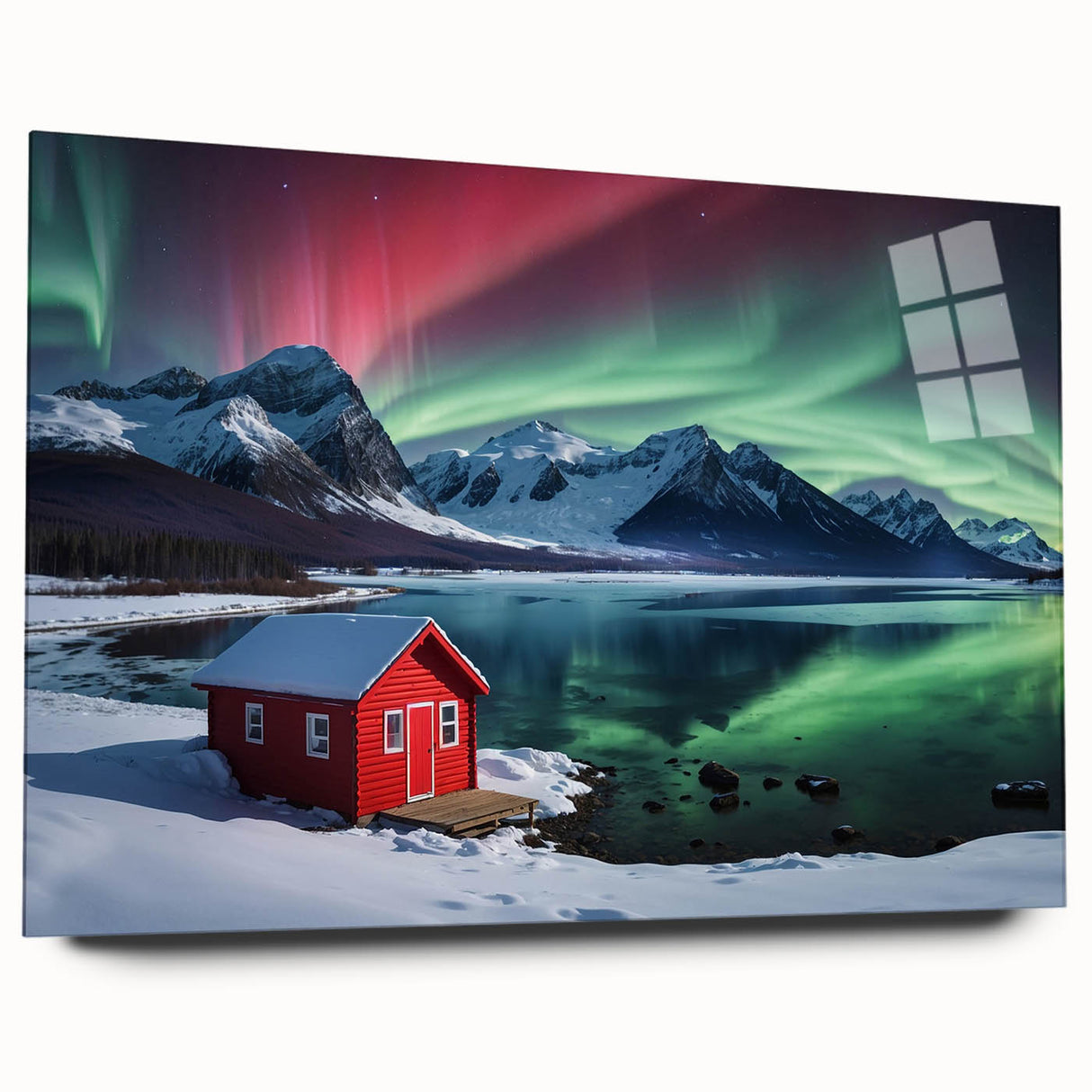 Antarctic landscape on large acrylic glass, featuring icy blue and white tones, ideal for bedroom or dining room art.