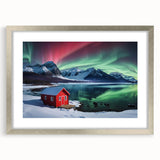 Textured art depicting an abstract Antarctic landscape in cool blue tones on a framed silver mat, suitable for bedroom decor.