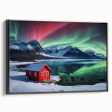 Black and white wall art featuring an Antarctic landscape on a framed canvas, suitable for bedroom decor.