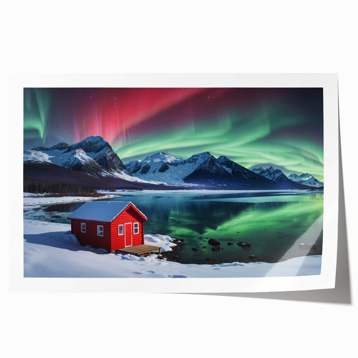 Extra large rolled canvas print featuring a serene Antarctic landscape in cool blue and white tones.