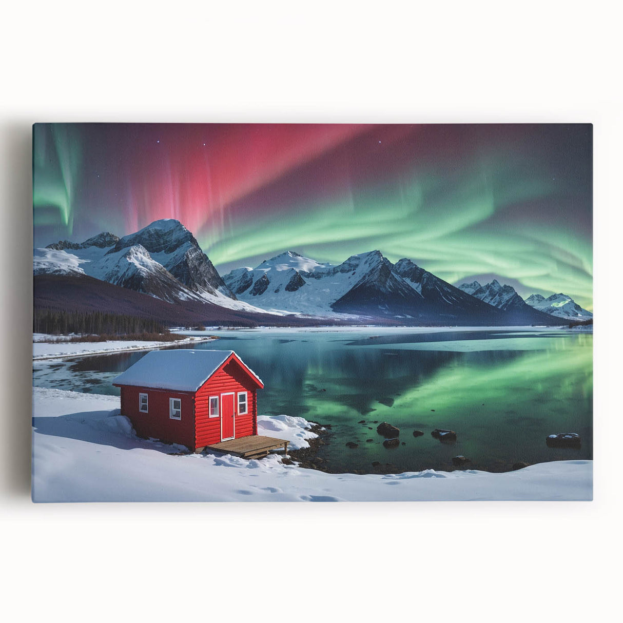 Black and white photograph of Antarctic landscape on large stretched canvas, ideal for kitchen wall art.