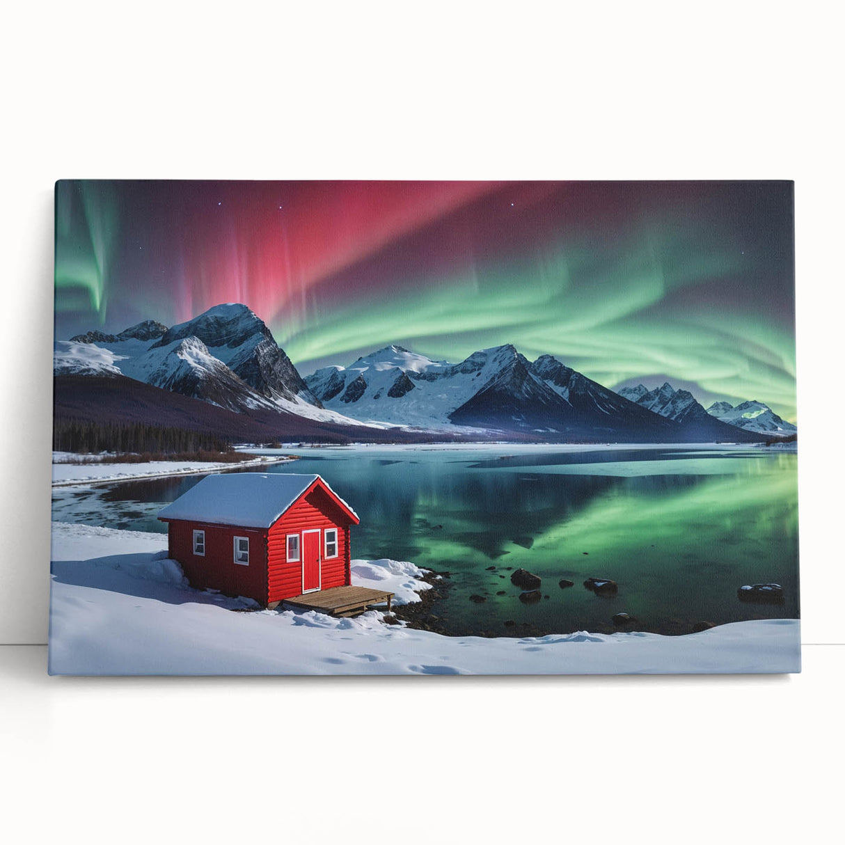 Black and white photograph of Antarctic scenery on stretched canvas, ideal for kitchen wall art or bedroom.