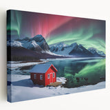 Antarctic landscape on large stretched canvas featuring icy blue and white tones, suitable for kitchen wall art.