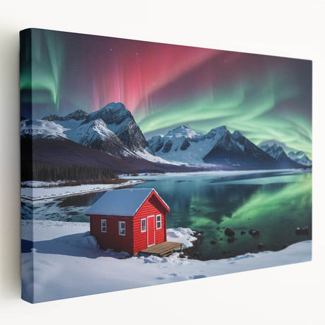 Antarctic landscape on large stretched canvas featuring icy blue and white tones, suitable for kitchen wall art.