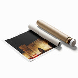 Extra large rolled print of a floral scene in vibrant colors, ideal for classy bathroom wall art.