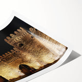 Extra large rolled print featuring line art of flowers in black on a white background, ideal for large living room wall art.