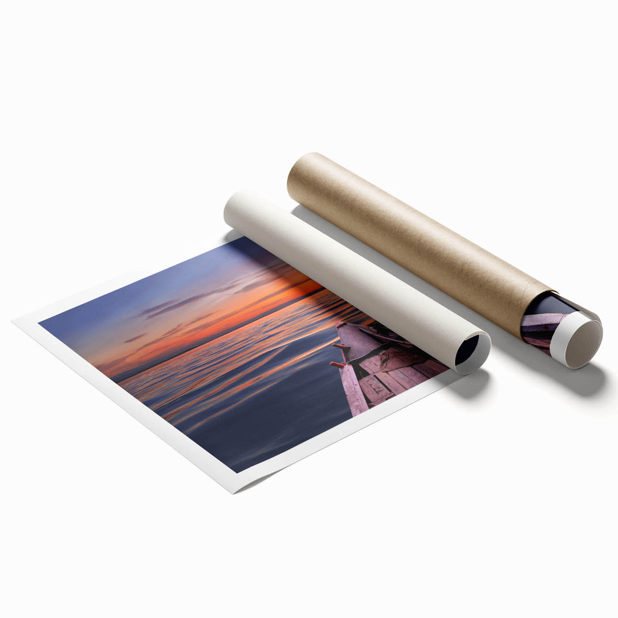 Extra large rolled print featuring a serene Bangladesh landscape with vibrant green flora.