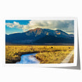 Extra large rolled print featuring a serene Bhutanese landscape with lush greenery and mountains.