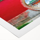 Art Deco-style poster of Beijing skyline in muted gray and gold tones on rolled canvas, suitable for dining room decor.