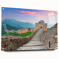 Acrylic print of the Great Wall of China in muted earth tones, ideal for bedroom or dining room decor.