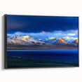 Black and white landscape art painting of Tibet on framed canvas, ideal for bedroom wall decor.