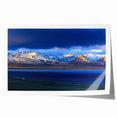 Rolled print of a Tibetan landscape with vibrant greens and blues, ideal for art wall dining room.
