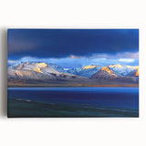 Black and white photograph of Tibet scenery on large stretched canvas, suitable for kitchen wall art.