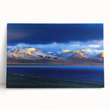 Black and white stretched canvas of Tibetan landscape, ideal for kitchen wall art or bedroom ambiance.