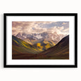 Extra large abstract art print featuring colorful, textured scenery of an Asian landscape on a framed canvas.