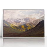 Art deco poster of a stylized Georgia landscape in muted tones on a framed acrylic, ideal for modern nursery wall art.