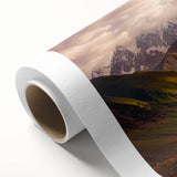 Art Deco poster of a scenic Georgian landscape in muted earth tones on rolled canvas, ideal for nursery wall art.