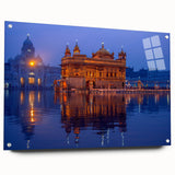 Acrylic print of a large abstract depiction of an Indian landscape in earthy tones.