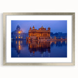 Textured abstract art print of a serene Indian landscape in muted earth tones on a framed canvas, suitable for bedroom decor.