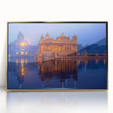 Framed acrylic print of a mid-century modernist Indian scenery, featuring earthy tones, ideal for modern art wall decor.