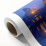 Art Deco poster of an Indian scenery in pastel shades on rolled canvas, ideal for nursery wall art.