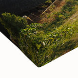 Large art depicting an Indonesian landscape in black and white on stretched canvas, suitable for bedroom wall decor.