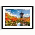 Extra large framed wall art featuring an abstract depiction of Kyoto with vibrant, colorful textures.