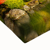 Landscape art painting of Kyoto featuring a black and white panoramic view on stretched canvas, ideal for bedroom wall art.