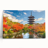Black and white stretched canvas of Kyoto scenery, ideal for kitchen wall art or bedroom ambiance.