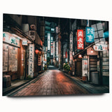 Large abstract depiction of Tokyo skyline in muted gray and blue tones on acrylic glass.
