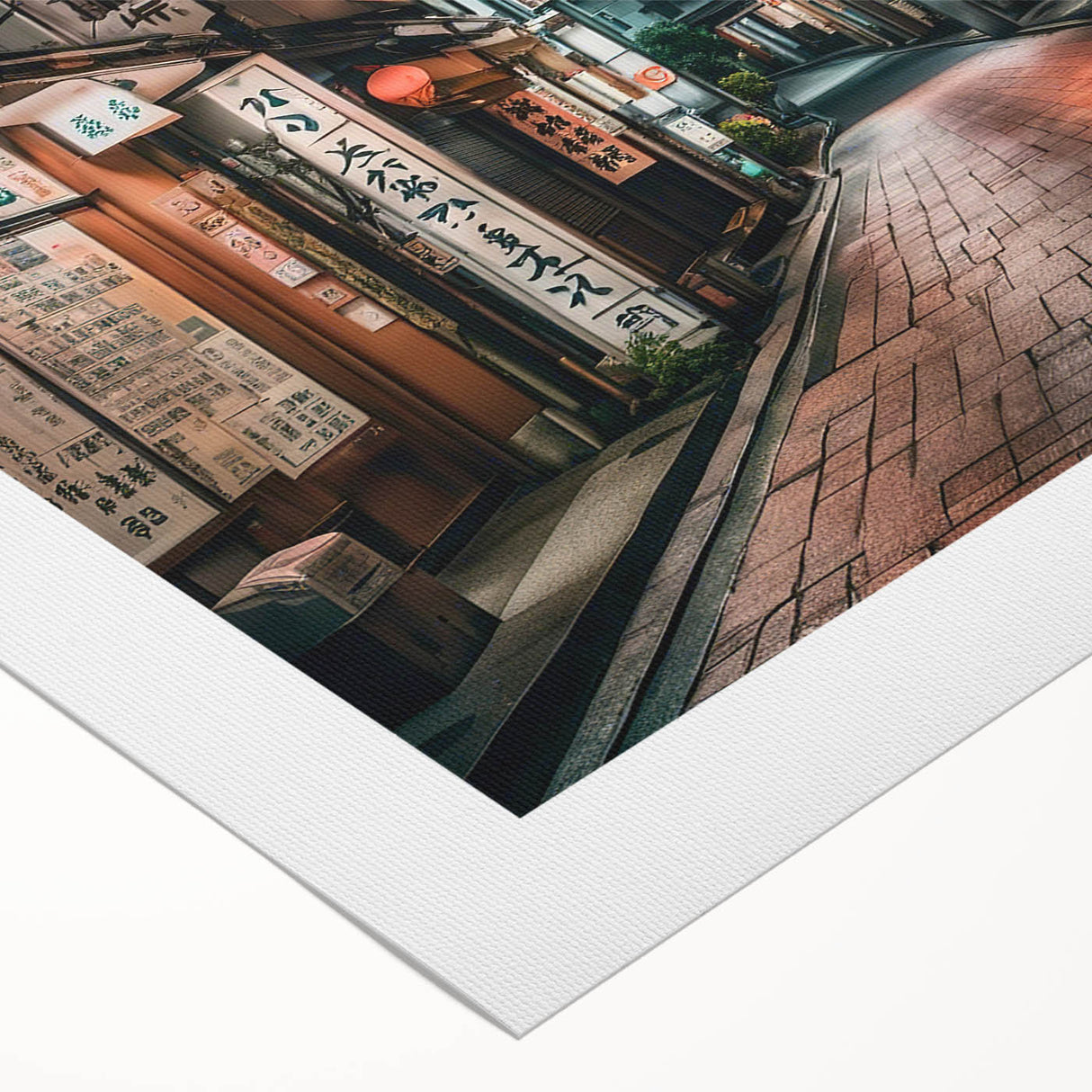 Art deco poster featuring Tokyo skyline in muted gold and black tones on rolled canvas, suitable for dining room wall art.