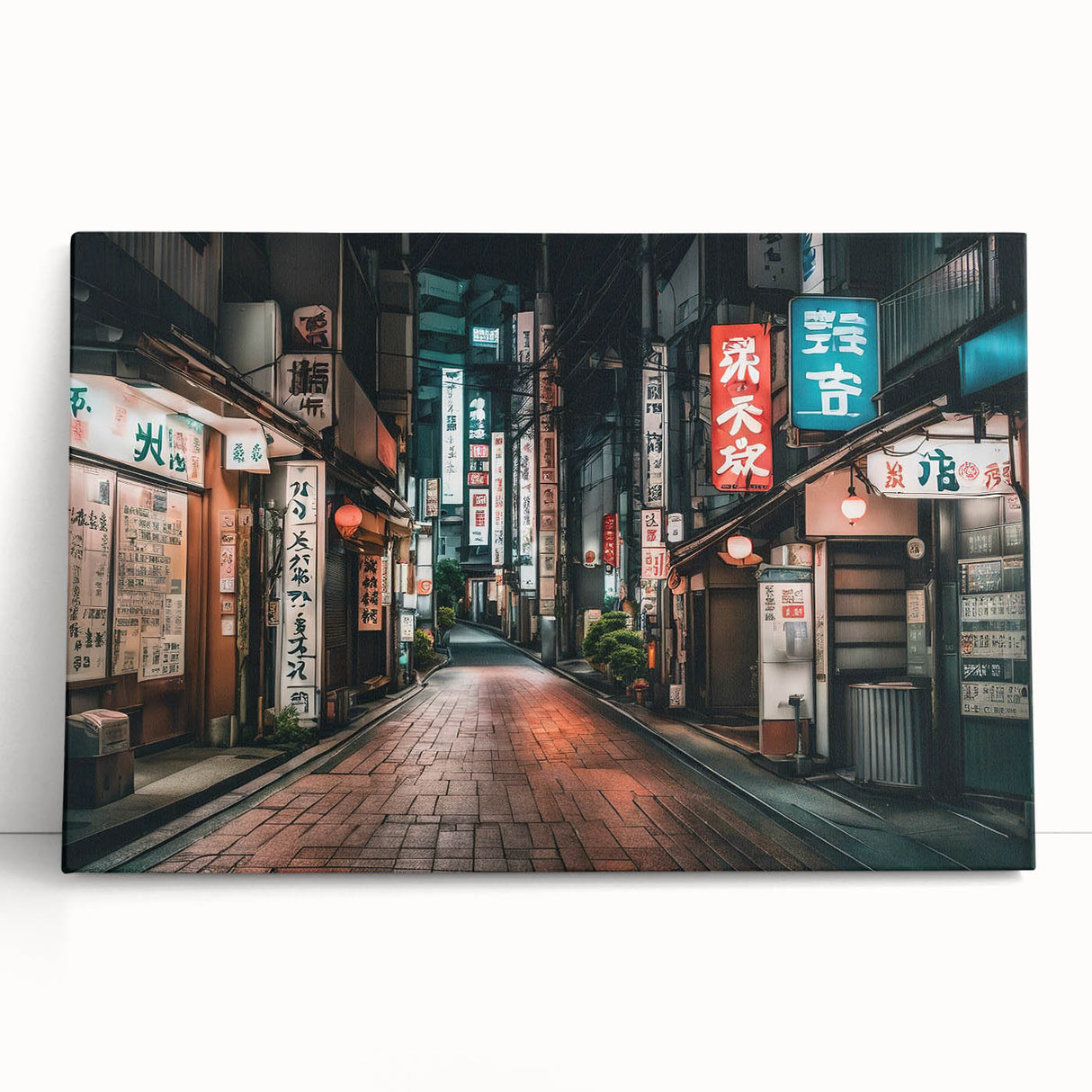 Black and white large art of Tokyo skyline on stretched canvas, ideal for kitchen wall art or bedroom ambiance.