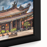 Extra large black wall art on canvas featuring a textured, colorful abstract design, ideal for living room decor.