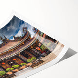 Extra large wall art featuring line art flowers in muted tones on rolled print, ideal for large living room wall decor.